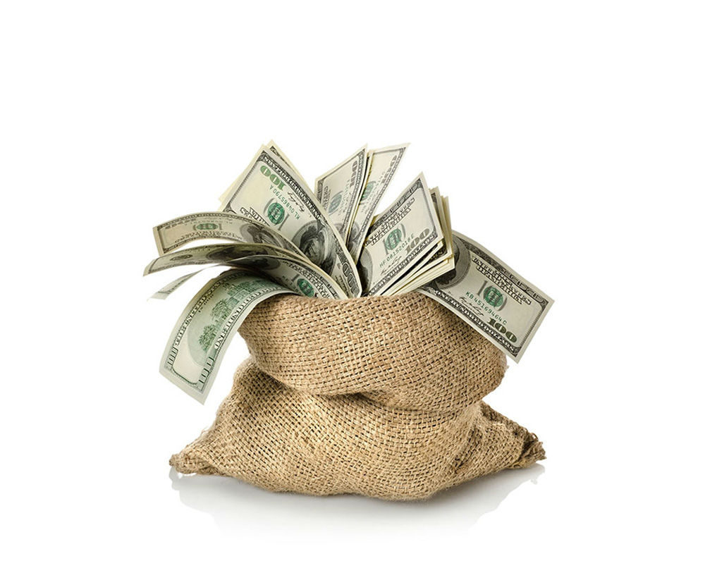 bag filled with money