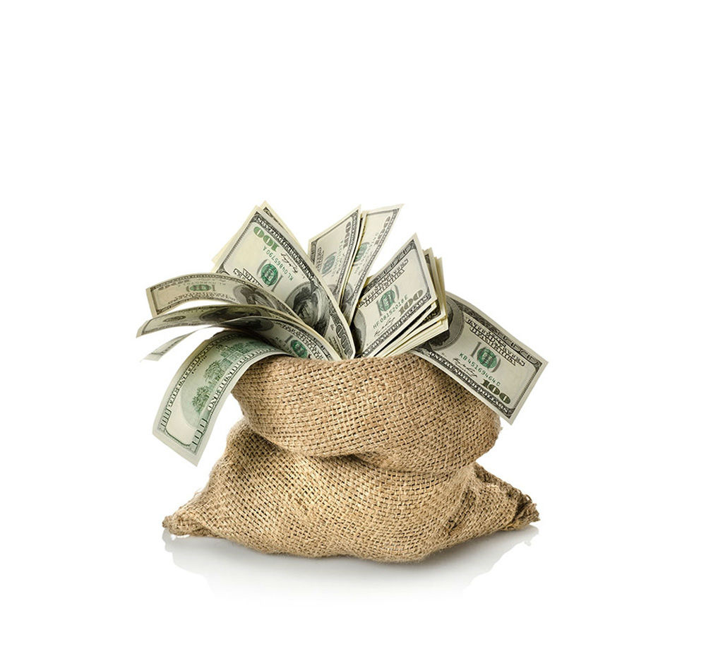 bag filled with money