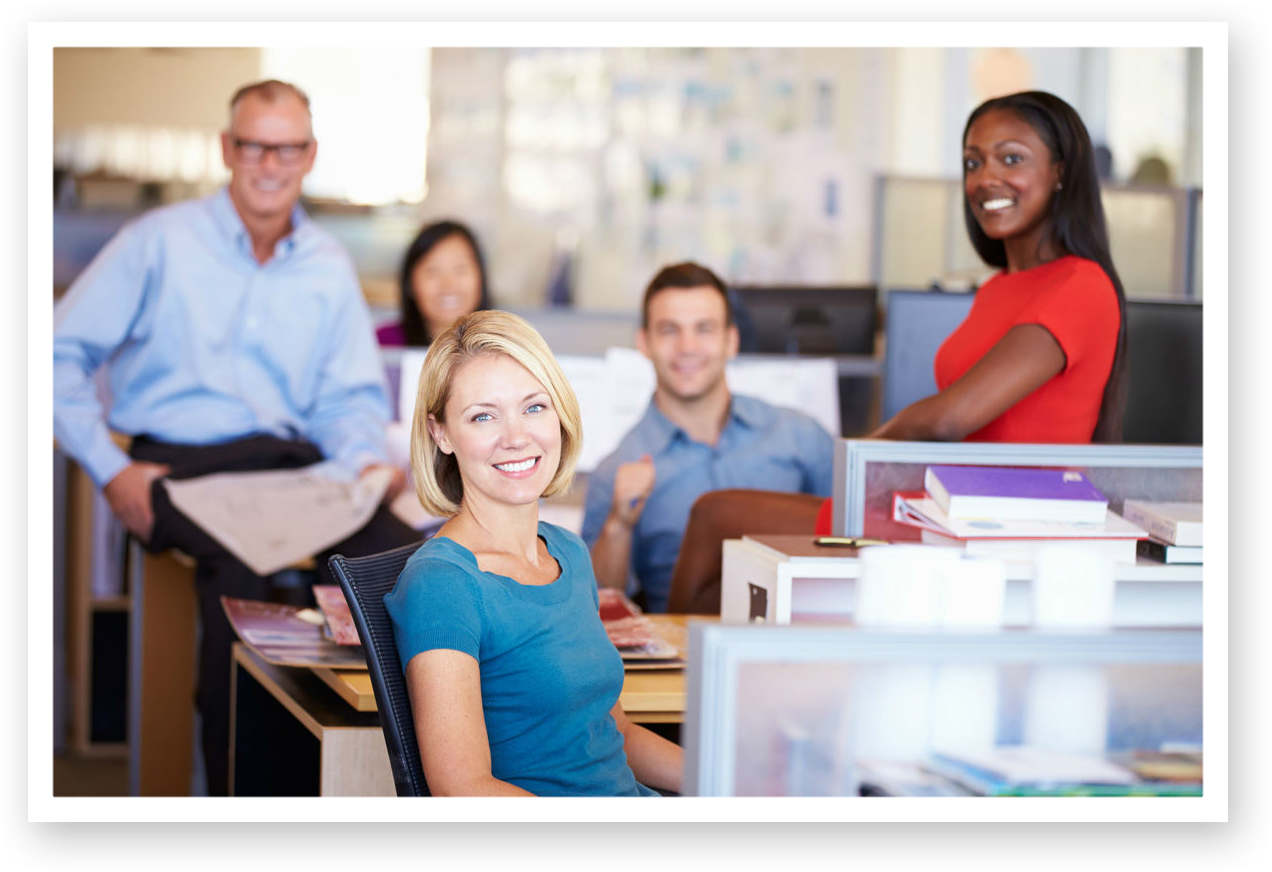 happy support staff working